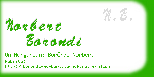norbert borondi business card
