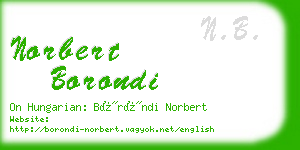 norbert borondi business card